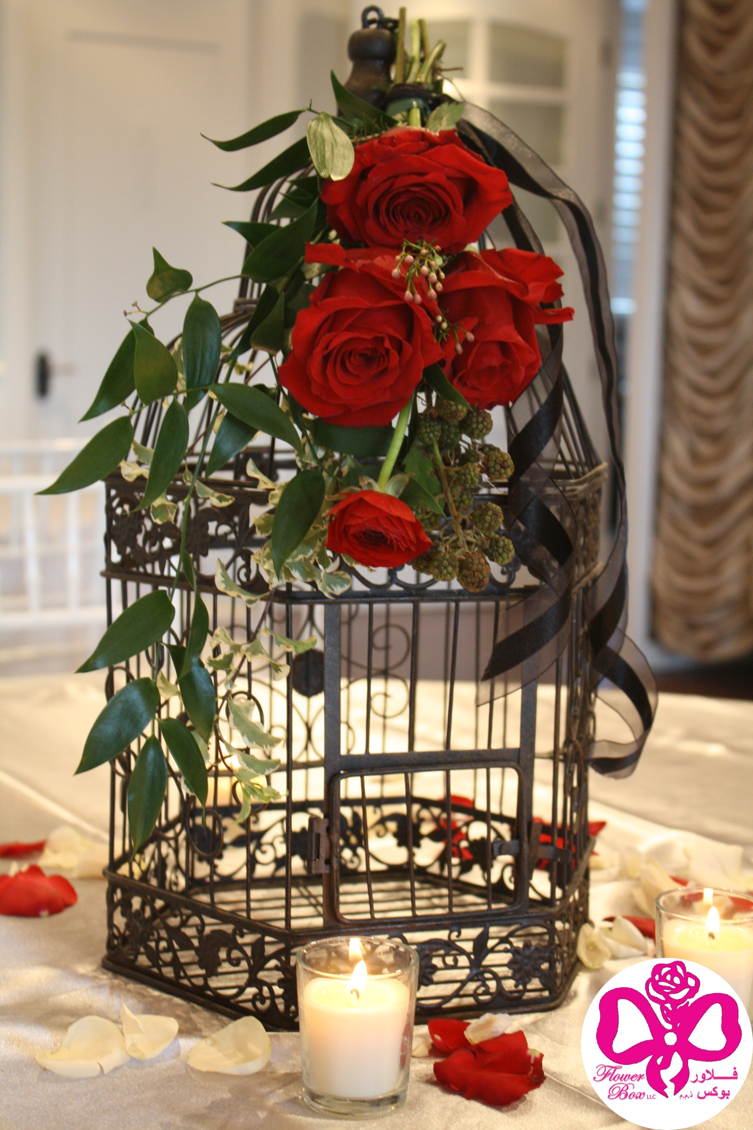 Bird Cage - With Flowers - Roses